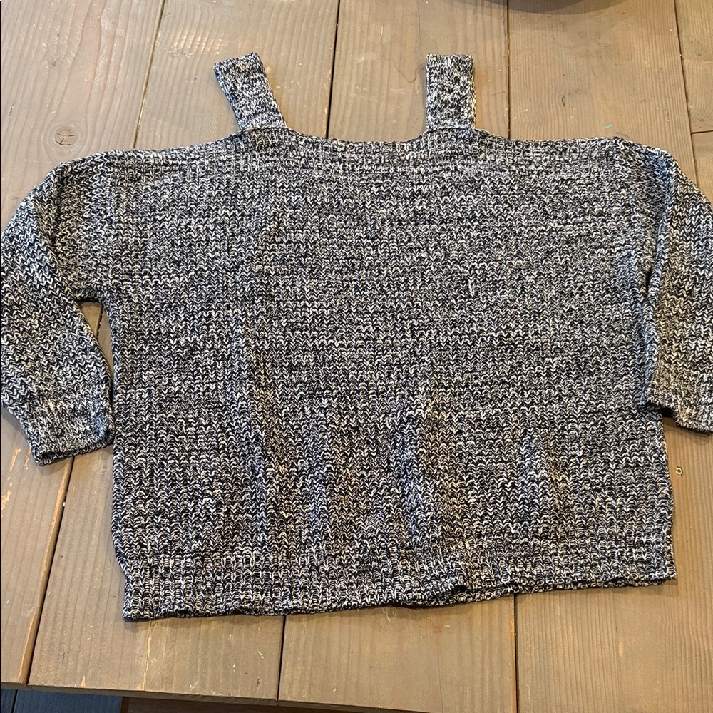 torrid Black & White Marled Off-the-Shoulder Sweater